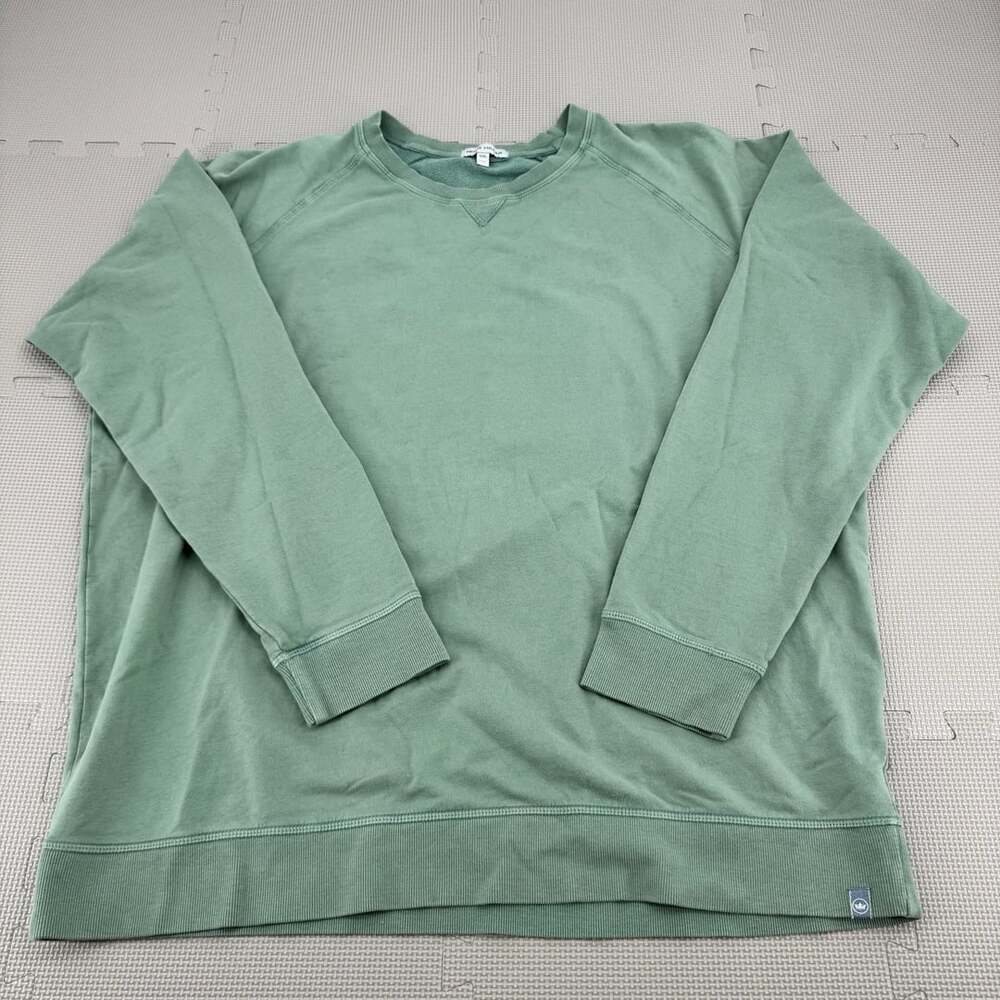Peter Millar Lava Wash Garment-Dyed Crewneck Sweatshirt Green XXL